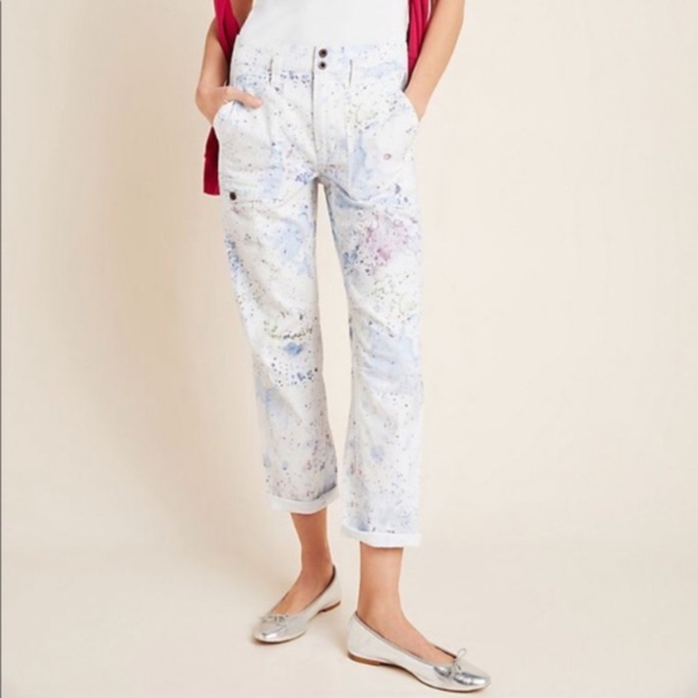 Anthropologie Painter Splatter Cargo Pants